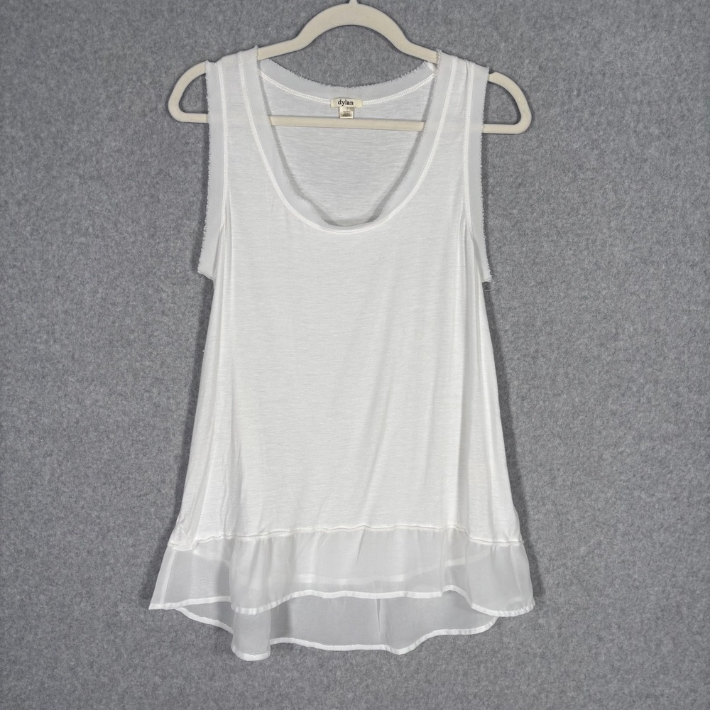 Y2K Dylan Sheer Layered Tank Top Small Modal Blend Ruffle Flowy Long Coquette‎